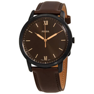 fossil the minimalist 3h quartz brown dial men's watch fs5551