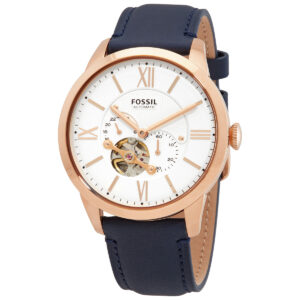 fossil townsman auto chronograph automatic white dial men's watch me3171