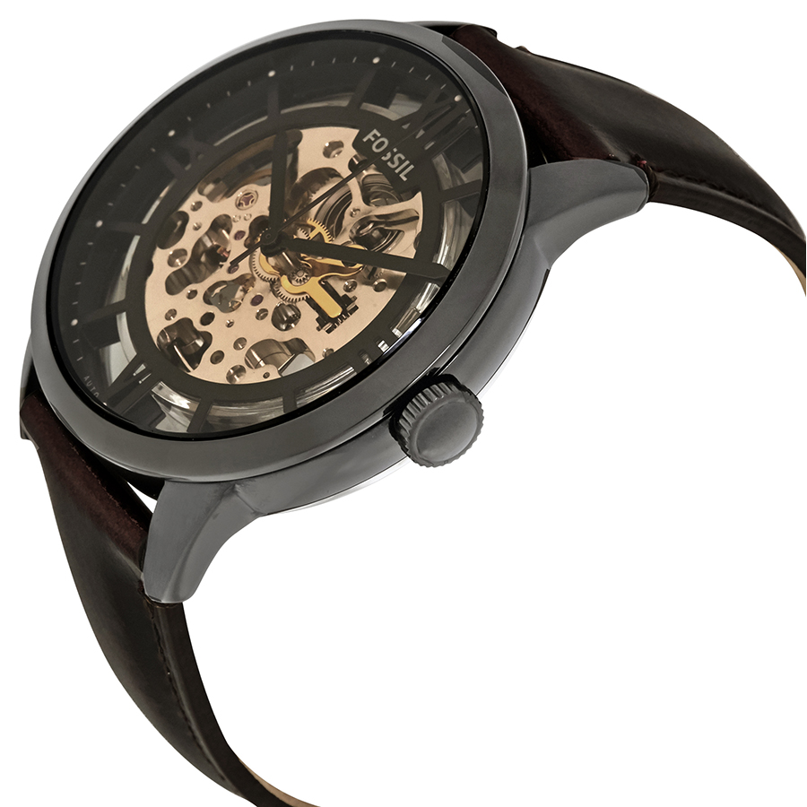 fossil townsman automatic brown skeleton dial men's watch me3098 fossil townsman automatic brown skeleton dial men's watch me3098