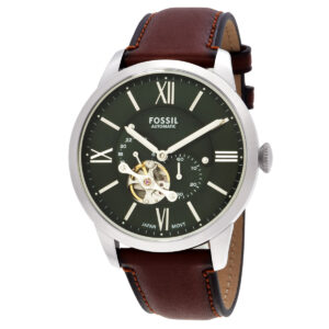 fossil townsman automatic green open heart dial men's watch me3265