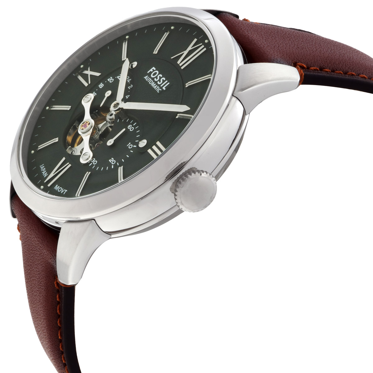 fossil townsman automatic green open heart dial men's watch me3265 fossil townsman automatic green open heart dial men's watch me3265