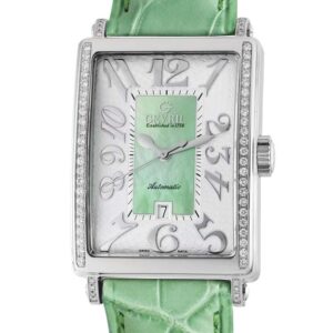 gevril glamour automatic green dial ladies watch 6206ne