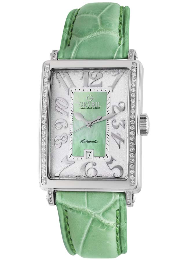 gevril glamour automatic green dial ladies watch 6206ne gevril glamour automatic green dial ladies watch 6206ne