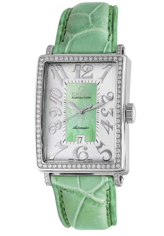 gevril glamour automatic green dial ladies watch 6206nl gevril glamour automatic green dial ladies watch 6206nl
