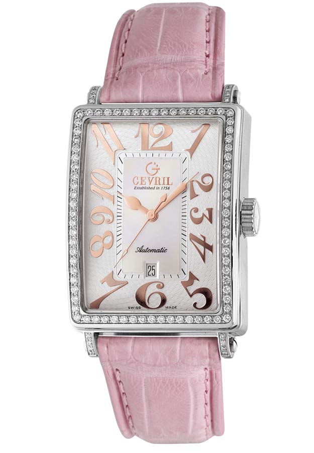 gevril glamour automatic pink dial ladies watch 6208rl gevril glamour automatic pink dial ladies watch 6208rl