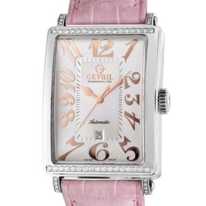 gevril glamour automatic pink dial ladies watch 6208rt