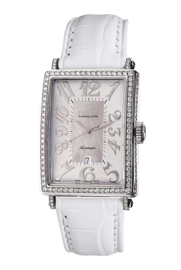 gevril glamour automatic white dial ladies watch 6209nv gevril glamour automatic white dial ladies watch 6209nv