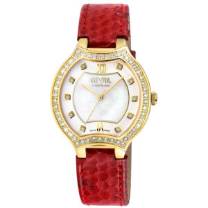 gevril lugano diamond mother of pearl dial ladies watch 11221