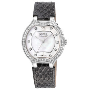 gevril lugano diamond mother of pearl dial ladies watch 11241