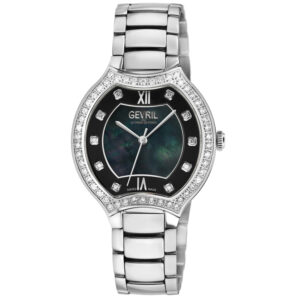 gevril lugano diamond mother of pearl dial ladies watch 11247b