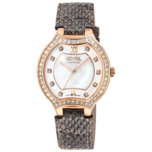 gevril lugano diamond mother of pearl dial ladies watch 11251