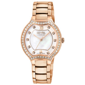 gevril lugano diamond mother of pearl dial ladies watch 11251b
