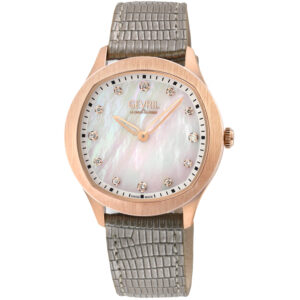gevril morcote diamond mother of pearl dial ladies watch 10051