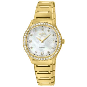 gevril morcote diamond mother of pearl dial ladies watch 19221b