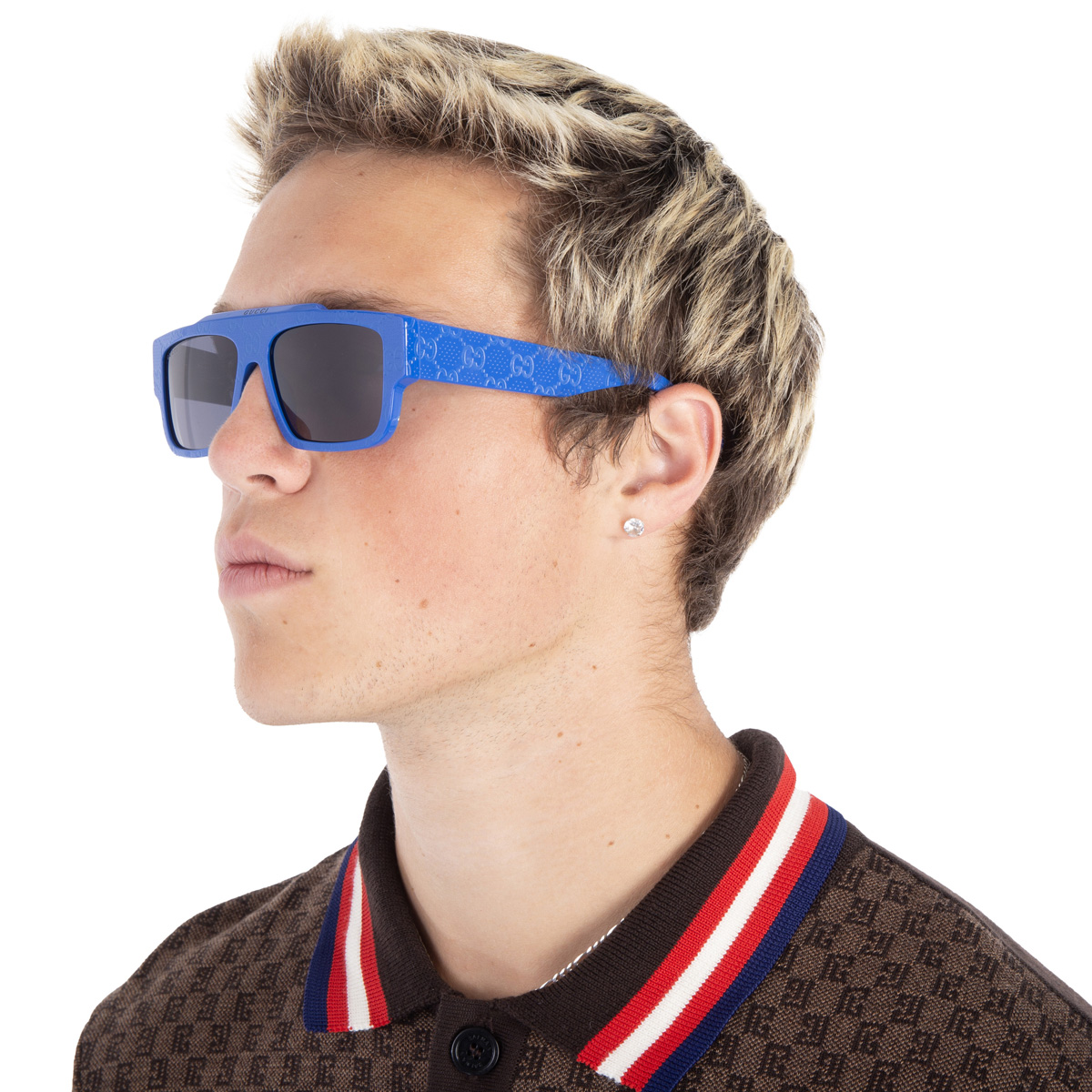 gucci blue browline men's sunglasses gg1460s 008 56 gucci blue browline men's sunglasses gg1460s 008 56