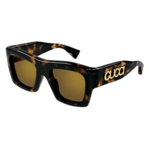 Home gucci brown with light gold mirror square ladies sunglasses gg1772s 007 52