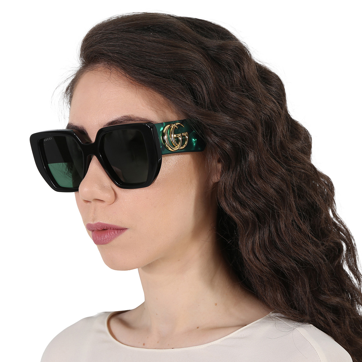 gucci green geometric ladies sunglasses gg0956s 001 54 gucci green geometric ladies sunglasses gg0956s 001 54