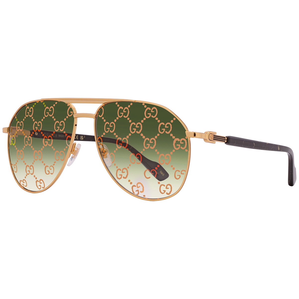 gucci green logo pilot men's sunglasses gg1220s 004 59 gucci green logo pilot men's sunglasses gg1220s 004 59