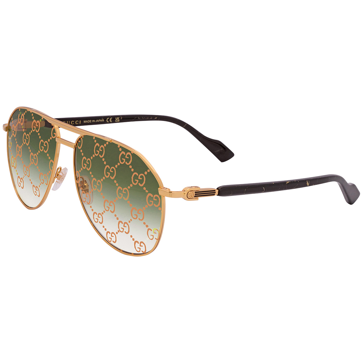 gucci green logo pilot men's sunglasses gg1220s 004 59 gucci green logo pilot men's sunglasses gg1220s 004 59