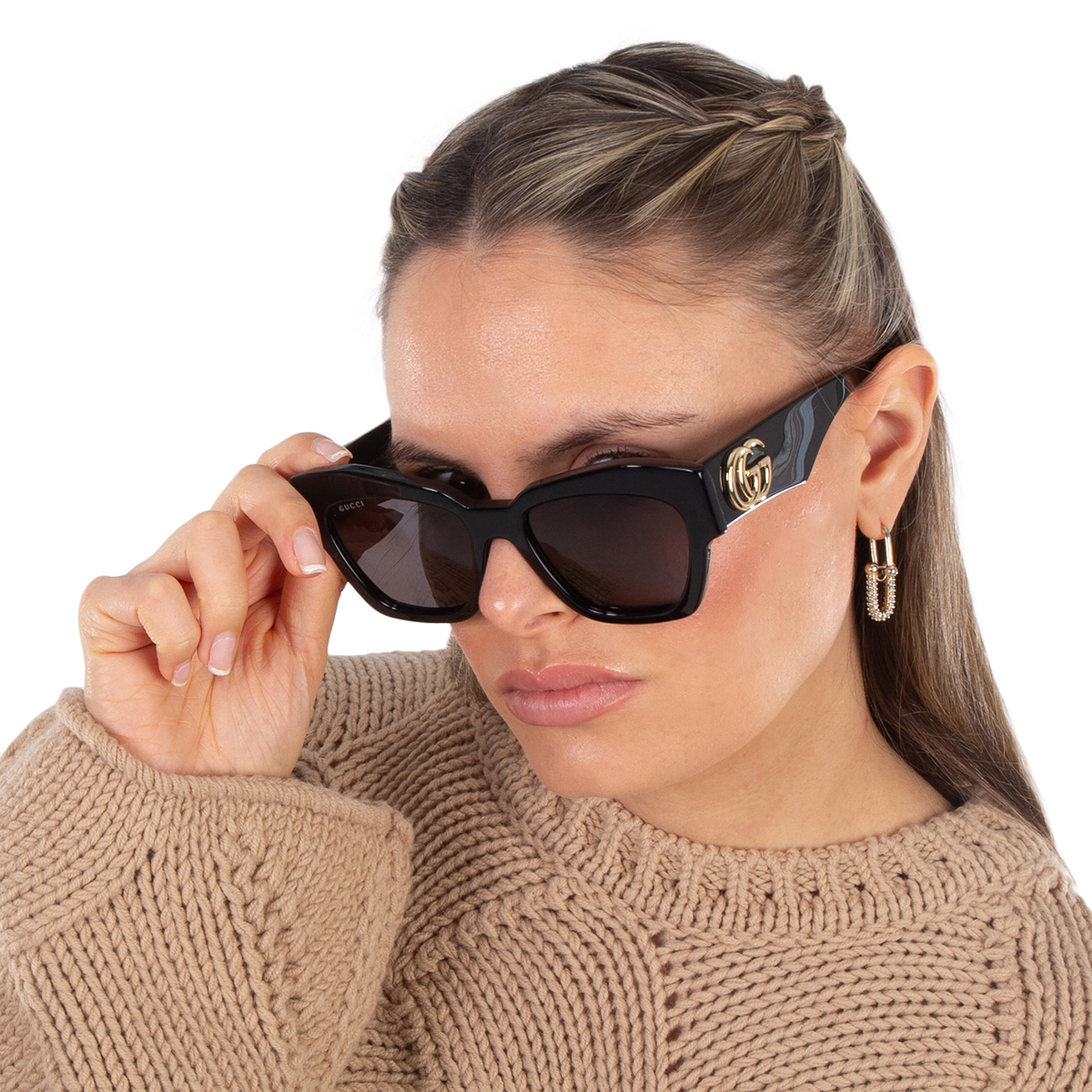 gucci grey cat eye ladies sunglasses gg1422s 001 55 gucci grey cat eye ladies sunglasses gg1422s 001 55