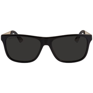 gucci polarized grey rectangular men's sunglasses gg0687s 002 57