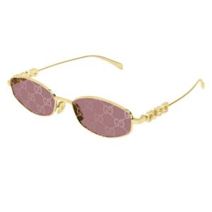 gucci red and silver mirrored guccissima oval ladies sunglasses gg1802s 002 55