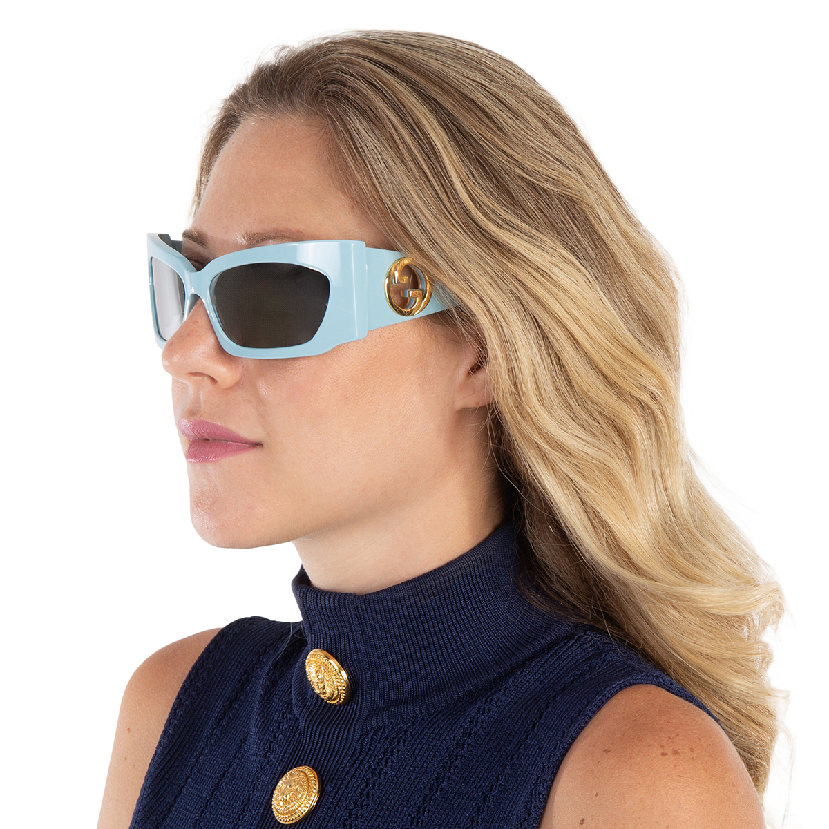gucci silver wrap ladies sunglasses gg1412s 005 62 gucci silver wrap ladies sunglasses gg1412s 005 62