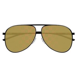 Home gucci yellow mirror logo pilot men's sunglasses gg1677s 005 62