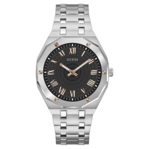 guess asset quartz black dial men's watch gw0575g1