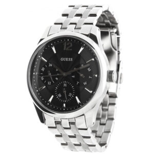 guess asset quartz black dial men's watch w0474g1