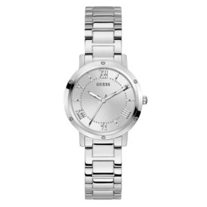Home guess dawn quartz silver dial ladies watch gw0404l1