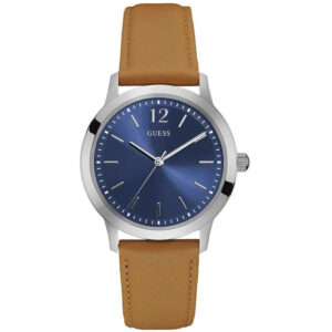 guess exchange quartz blue dial men's watch w0922g8