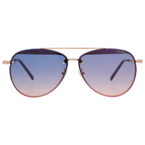 guess factory blue gradient pilot ladies sunglasses gf0386 28w 63