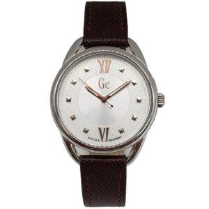 Витрина guess gc brown leather quartz white dial ladies watch y13006l1