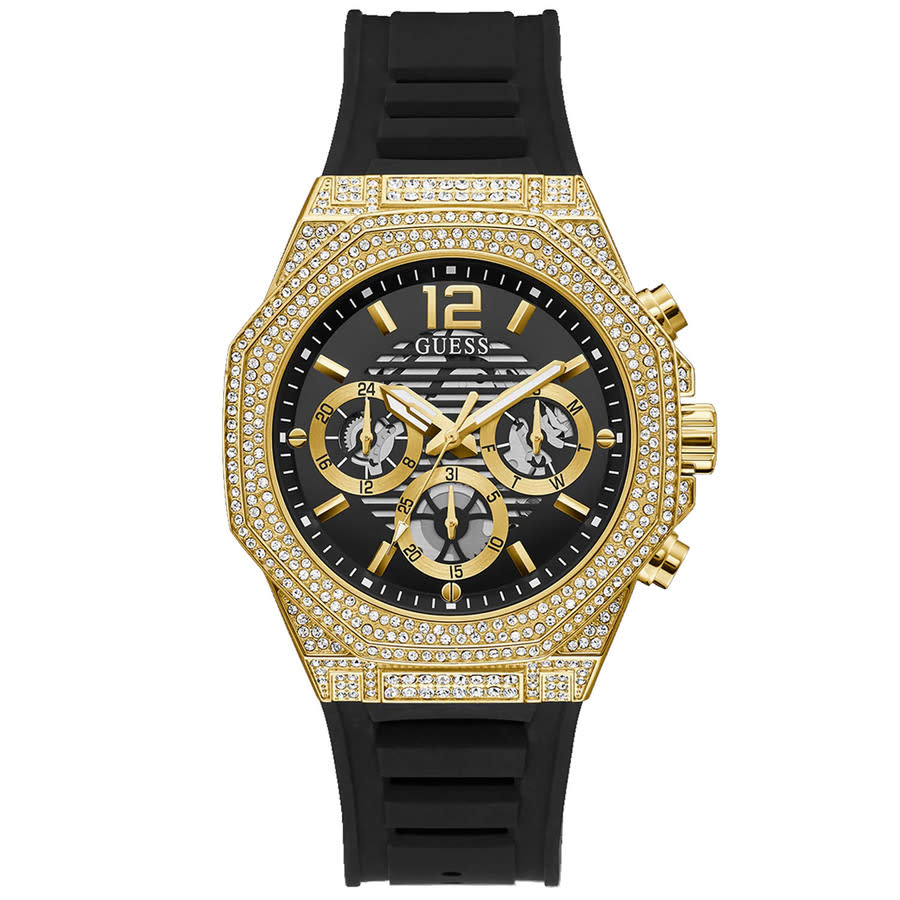 guess momentum black gold tone multi function black dial men's watch gw0518g2 guess momentum black gold tone multi function black dial men's watch gw0518g2