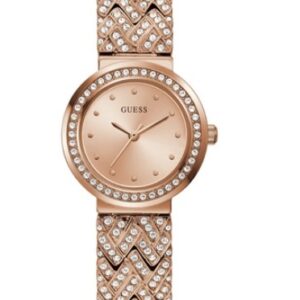 Витрина guess treasure crystal rose gold tone dial ladies watch gw0476l3