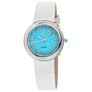 Home gv2 by gevril arezzo quartz diamond blue dial ladies watch 13301