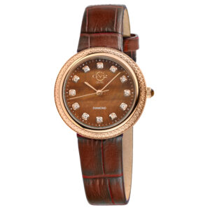 Home gv2 by gevril arezzo quartz diamond brown dial ladies watch 13304