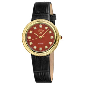 Home gv2 by gevril arezzo quartz diamond red dial ladies watch 13303