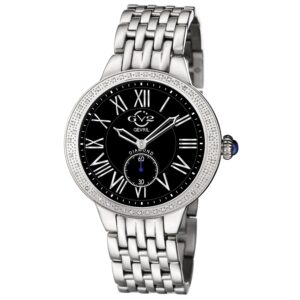 gv2 by gevril astor quartz diamond black dial ladies watch 9110