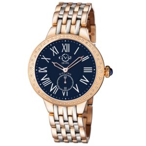 gv2 by gevril astor quartz diamond blue dial ladies watch 9109