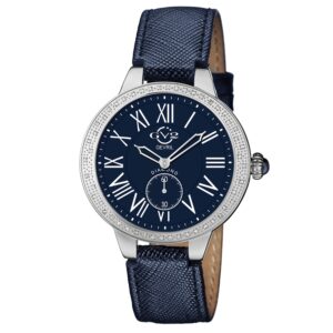gv2 by gevril astor quartz diamond blue dial ladies watch 9111