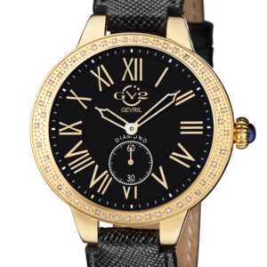 Home gv2 by gevril astor quartz diamond black dial ladies watch 9112