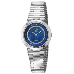 Home gv2 by gevril burano quartz diamond blue dial ladies watch 14411b