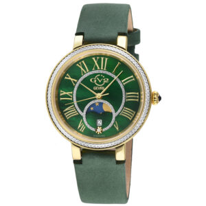 gv2 by gevril genoa mother of pearl dial quartz moon phase diamond ladies watch 12544