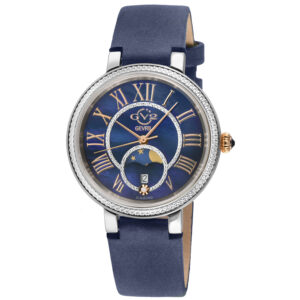 Home gv2 by gevril genoa mother of pearl dial quartz moon phase diamond ladies watch 12549