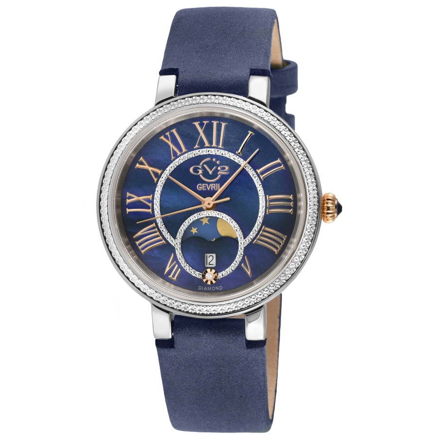 gv2 by gevril genoa mother of pearl dial quartz moon phase diamond ladies watch 12549 gv2 by gevril genoa mother of pearl dial quartz moon phase diamond ladies watch 12549