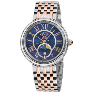 Home gv2 by gevril genoa mother of pearl dial quartz moon phase diamond ladies watch 12549b
