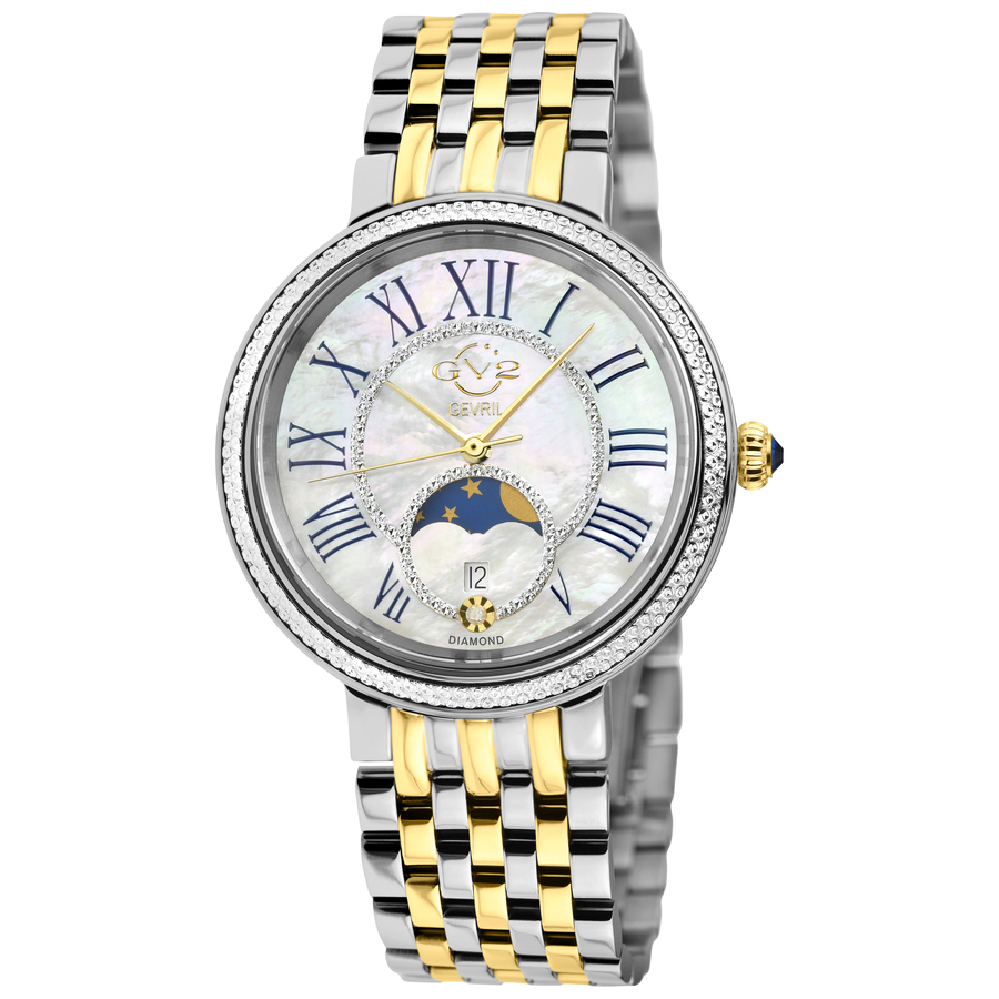 gv2 by gevril genoa mother of pearl dial quartz moon phase ladies watch 12545b gv2 by gevril genoa mother of pearl dial quartz moon phase ladies watch 12545b