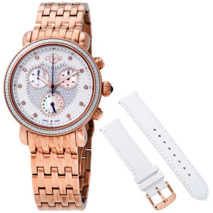 Home gv2 by gevril marsala chronograph diamond crystal ladies watch 9881